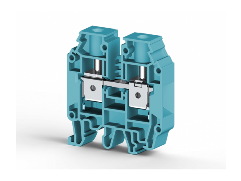 Klemsan 16mm2,screw type,single deck feed through terminal block,Insulation material PA,Blue , AVK 16 RD; 304241