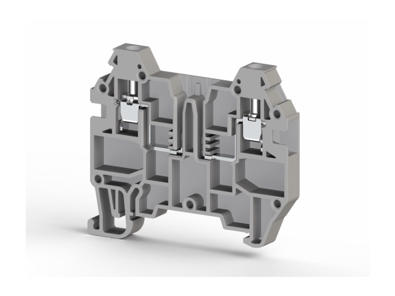 Klemsan 2,5mm2,screw type,single deck functional terminal block with socket entry,Insulation material PA,Grey, AVK 2,5F; 324929