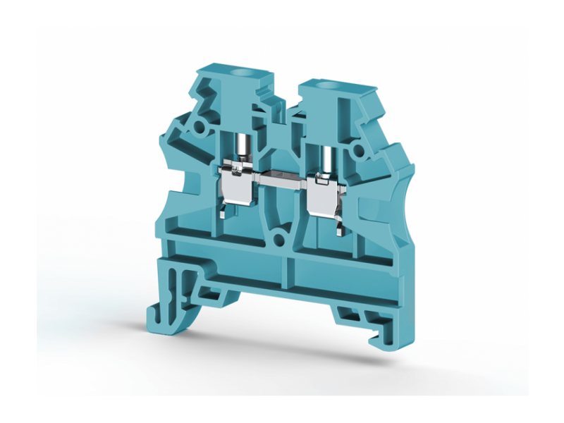 Klemsan 2,5mm2,screw type,single deck feed through terminal block,Insulation material PA,Blue , AVK 2,5 RD; 304201