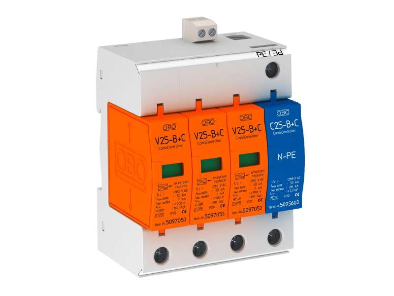 Obo Betterman Kombinovana prenaponska zaštita V25 Tip 1+2, 3+NPE 280V sa daljinskom signalizacijom | 5094510