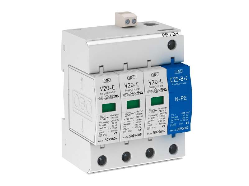 Obo Betterman Odvodnik prenapona 3+N/PE sa daljinskim signaliziranjem 280V - Type 2 | 5094765