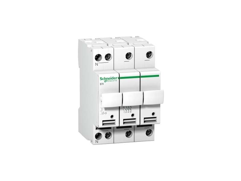 Schneider Electric Acti 9-rastavljač sa osiguračima STI - 3P + N - 10 A -za osigurače 8.5 x 31.5 mm;A9N15657