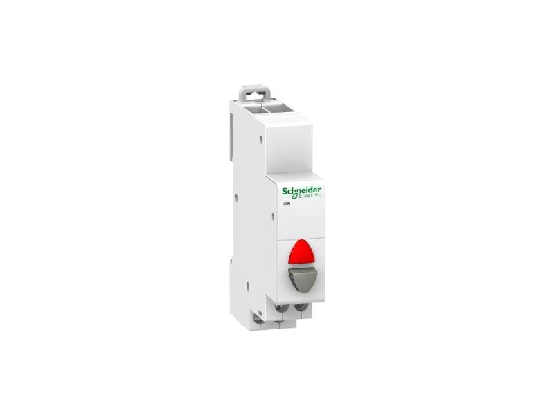 Schneider Electric Acti9 iPB 1NC jednostruki taster sivi - indikatorska lampica crvena 12-48VAC/DC; A9E18039