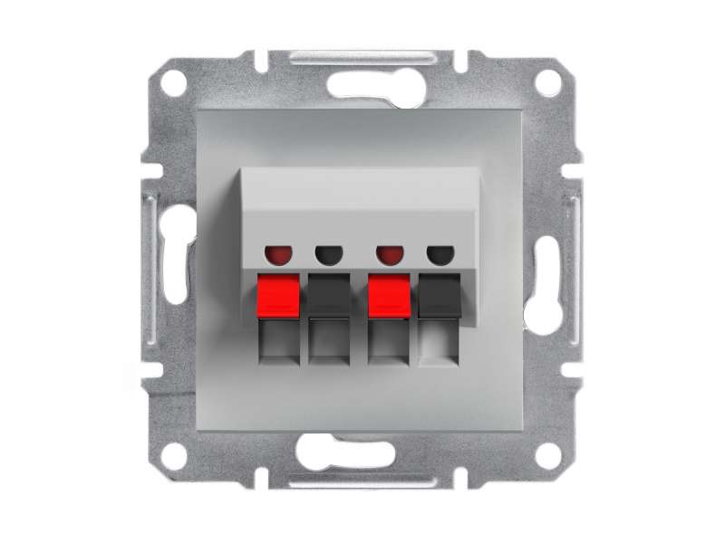 Schneider Electric Asfora - dupla utičnica za zvučnike, bez rama, aluminijum;EPH5700161