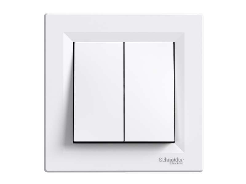 Schneider Electric Asfora - dupli Asfora - jednopolni prekidač - 10AX vijčani priključci, beli; EPH0300321