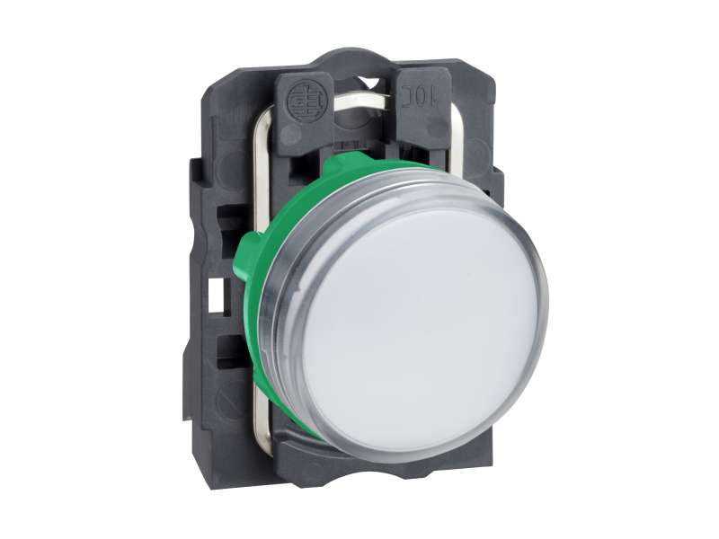 Schneider Electric Bela kompletna signalna lampica Ø22 ravna sočiva sa integrisanim LED 24V;XB5AVB1