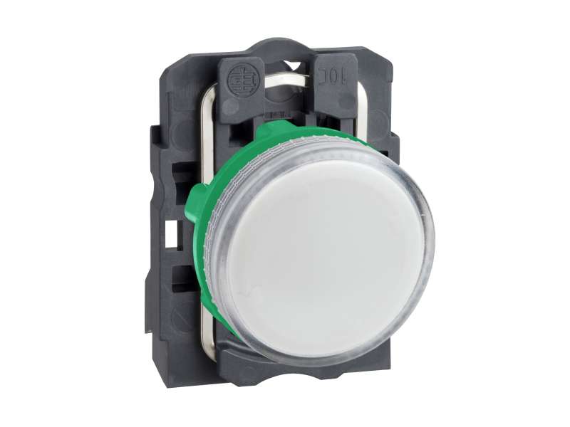 Schneider Electric Bela kompletna signalna lampica Ø22 ravna sočiva za BA9s sijalicu 250V;XB5AV61