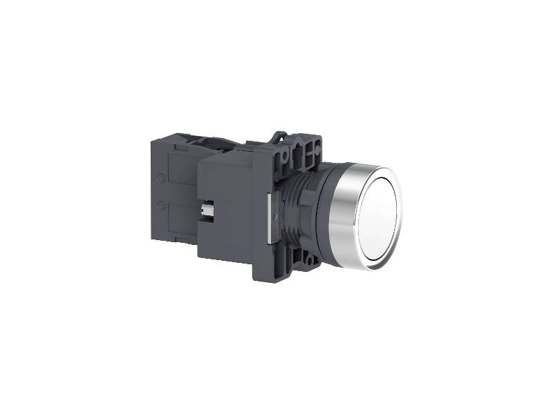 Schneider Electric Beli kompletni svetleći taster - Ø22 - udubljeni - 24V AC/DC - 1NO;XA2EW31B1