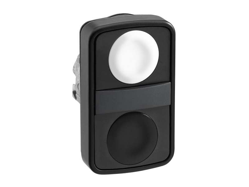Schneider Electric Beli udubljeni/crni udubljeni dvostruki taster Ø22 neobeleženo;ZB4BA71207