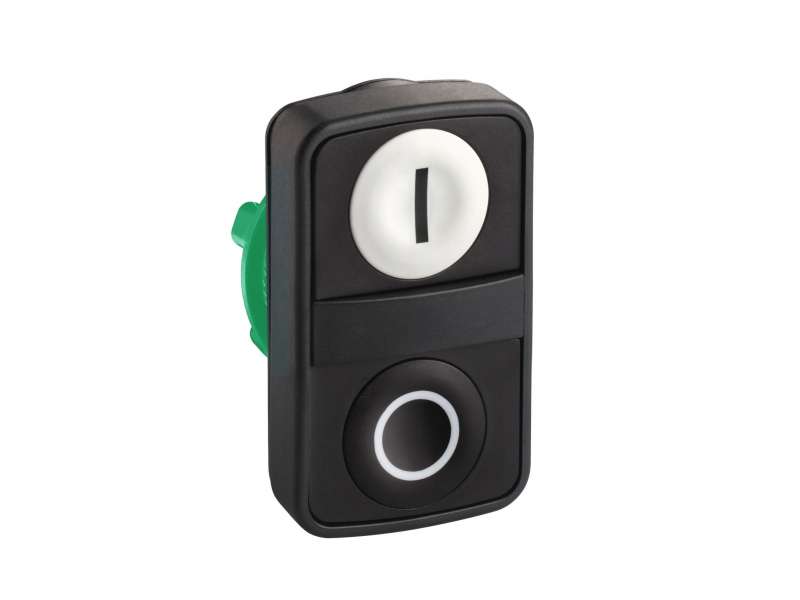 Schneider Electric Beli udubljeni/crni udubljeni dvostruki taster Ø22 sa oznakama;ZB5AA7121