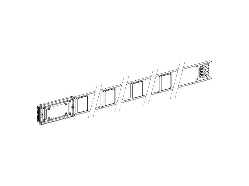 Schneider Electric Canalis - ravni vodni deo - 63 A - 4 otcepne utičnice - 3L+N+PE - 2m - beli
