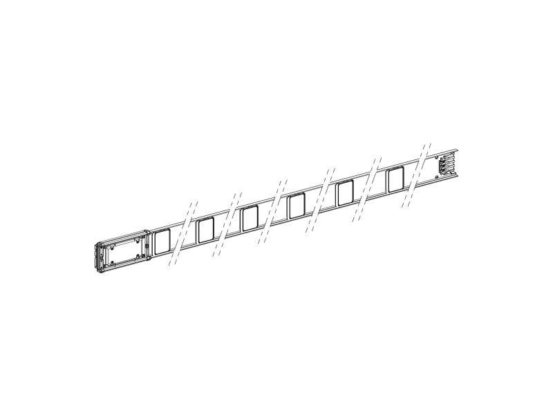 Schneider Electric Canalis - ravni vodni deo - 63 A - 6 otcepnih utičnica - 3L+N+PE - 3m - beli