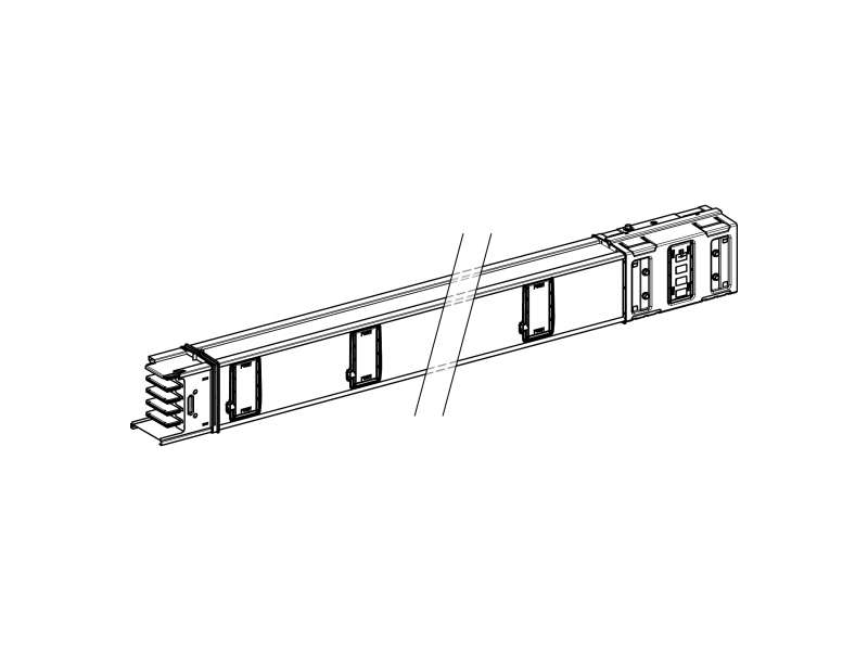 Schneider Electric Canalis - ravni vodni deo - 800A - 6 otcepnih utičnica - 3L+N+PE - 3m - beli
