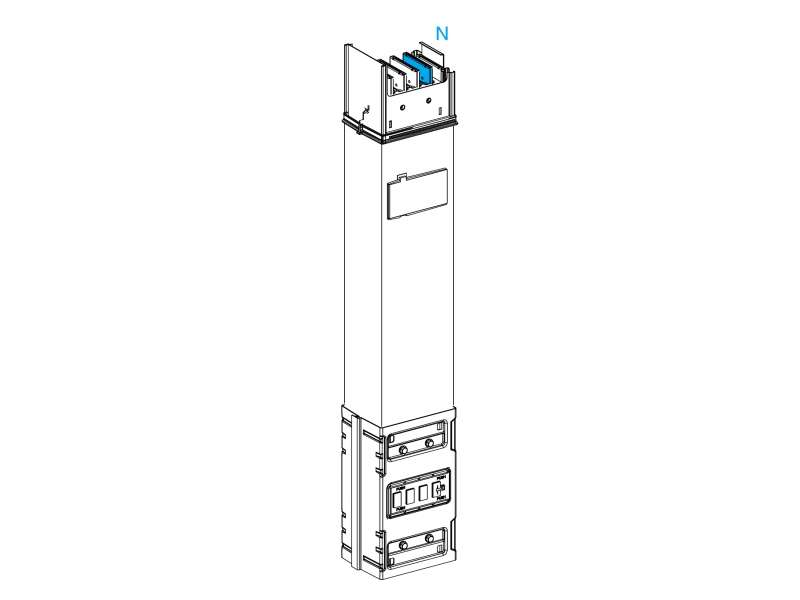 Schneider Electric Canalis - usponski distributivni vod - 630A - 1 utičnica - 3L+N+PE - 0.8m - beli