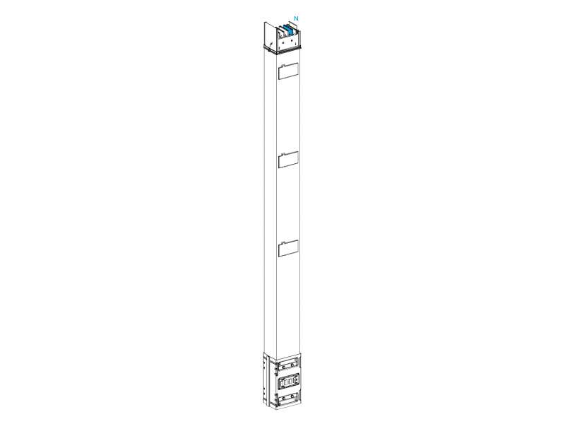 Schneider Electric Canalis - usponski element - 630A - 3 utičnice - 3L+N+PE - 2m - beli