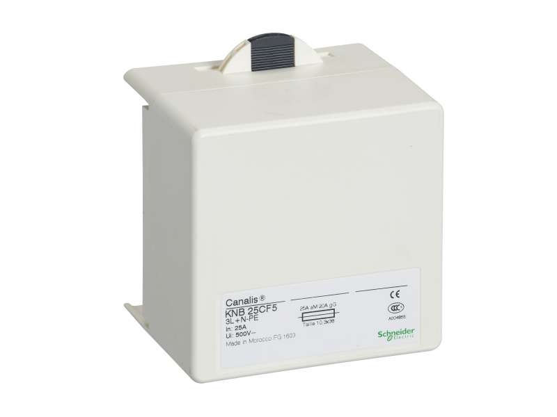 Schneider Electric Canalis - utična kutija za NF osigurače - 10 x 38 mm - 25 A - 3L + N + PE
