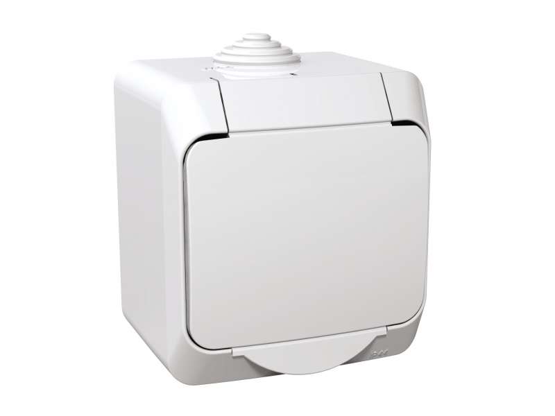 Schneider Electric Cedar Plus - jednostruka utičnica sa uzemljenjem - 16A, zaštita, bela;WDE000541