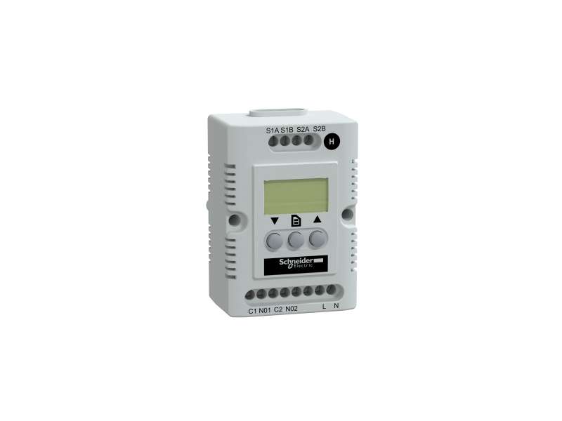Schneider Electric Climasys CC - elektronski higrostat - 200…240 V - Hr 20…80% - OLED displej; NSYCCOHY230VID