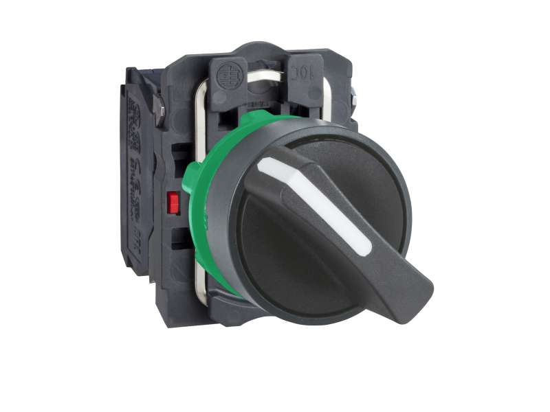 Schneider Electric Crni kompletni izborni prekidač Ø22 2-pozicije bez povratka 1NO+1NC;XB5AD25