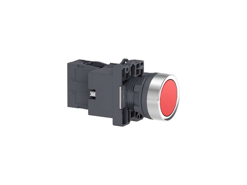 Schneider Electric Crveni kompletni svetleći taster - Ø22 - udubljeni - 220V AC - 1NO;XA2EW34M1