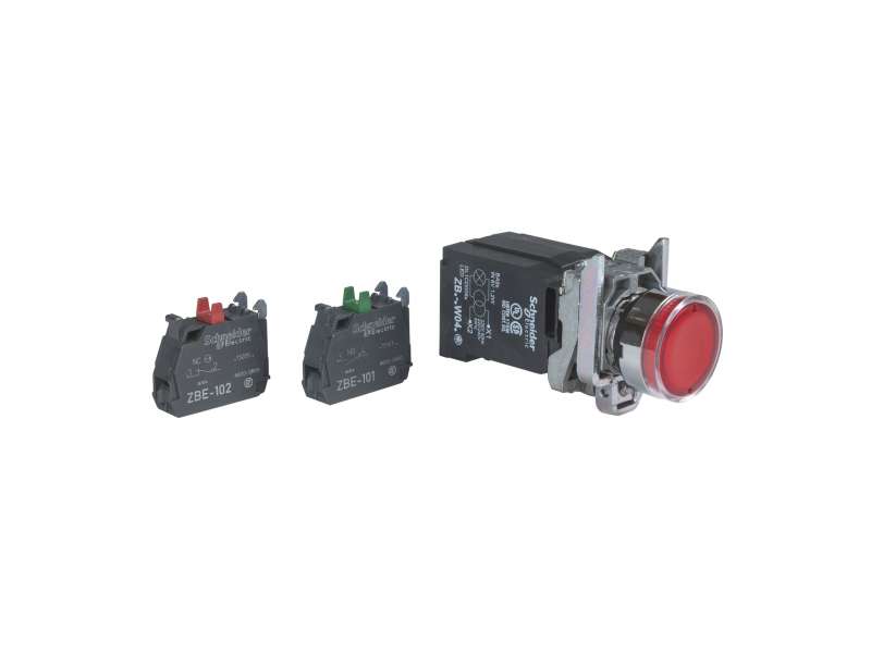 Schneider Electric Crveni udubljeni kompletni svetleći taster Ø22 sa povratkom 1NO+1NC 220..240V;XB4BW3445