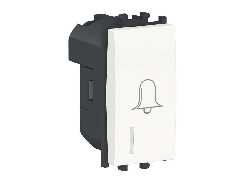 Schneider Electric Easy Styl, taster, sa simbolom zvona, 1 modul, beli;LMR1490001