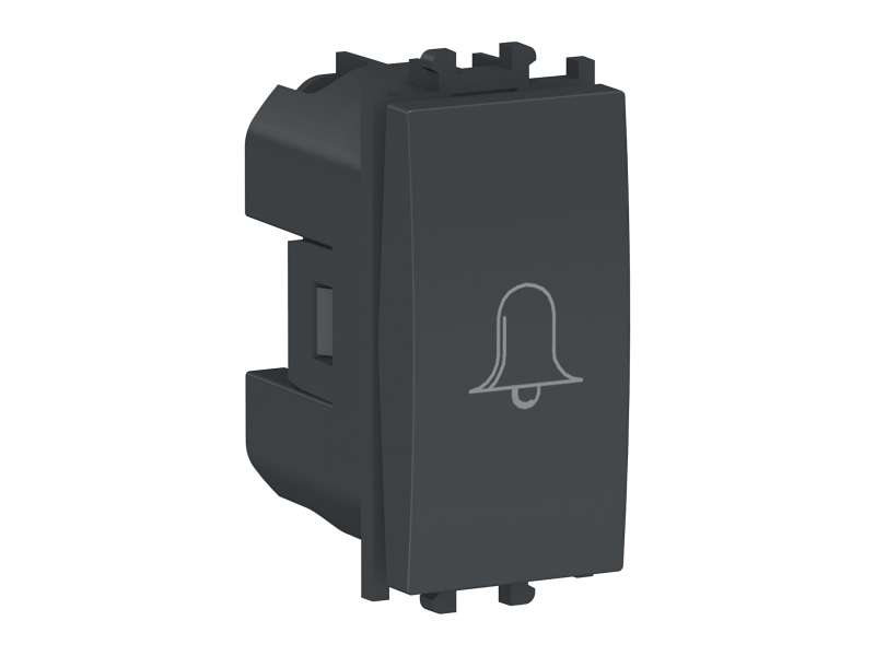Schneider Electric Easy Styl, taster, sa simbolom zvona, 1 modul, crni;LMR0130003
