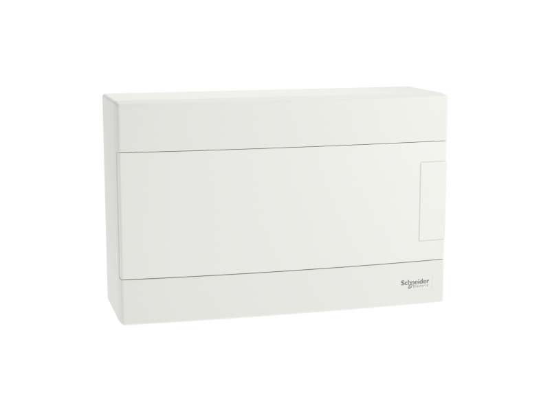 Schneider Electric Easy9 EU, nadgradna tabla, 1x12 M, 2 priključna bloka PE/N, bela vrata; EZ9EUD112