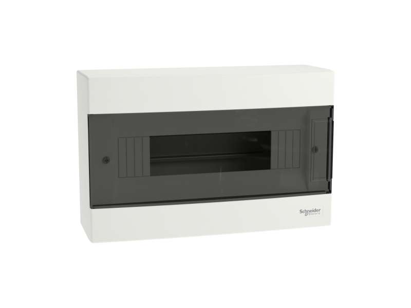 Schneider Electric Easy9 EU, nadgradna tabla, 1x12 M, 2 priključna bloka PE/N, zatamnjena vrata; EZ9EUC112