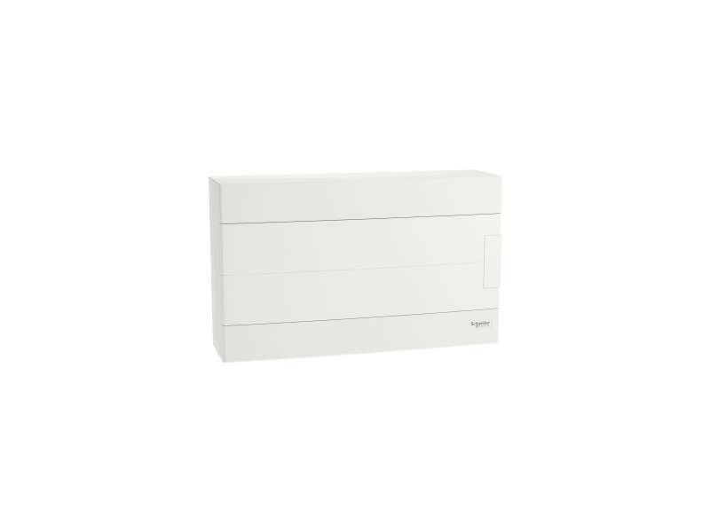Schneider Electric Easy9 EU, nadgradna tabla, 1x18 M, 2 priključna bloka PE/N, bela vrata; EZ9EUD118