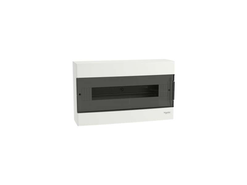 Schneider Electric Easy9 EU, nadgradna tabla, 1x18 M, 2 priključna bloka PE/N, zatamnjena vrata; EZ9EUC118