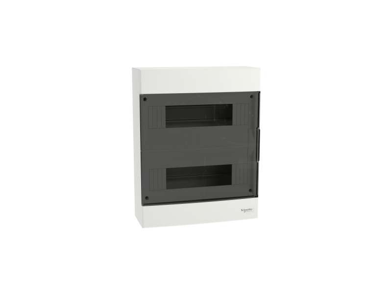 Schneider Electric Easy9 EU, nadgradna tabla, 2x12 M, 2 priključna bloka PE/N, zatamnjena vrata; EZ9EUC212