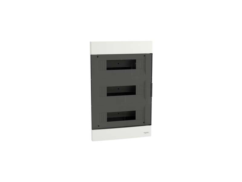 Schneider Electric Easy9 EU, ugradna tabla, 3x12 M, 2 priključna bloka PE/N, zatamnjena vrata; EZ9EUA312