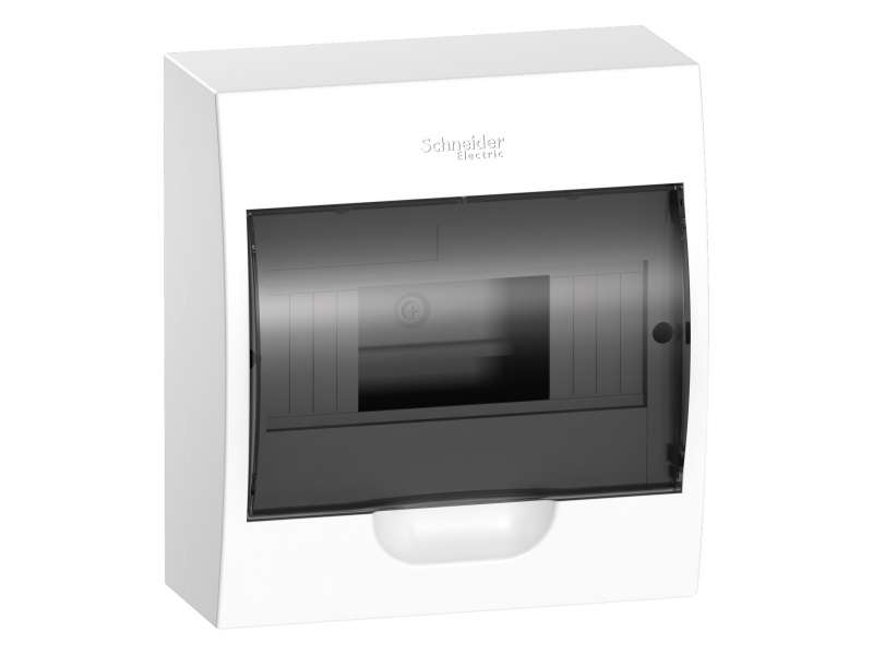 Schneider Electric Easy9 - nadgradna tabla 8 modula - zatamnjena vrata - sa E/N priklj. blokovima; EZ9E108S2S