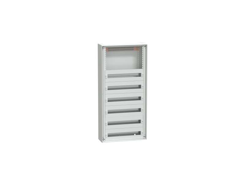 Schneider Electric Enclosure, PrismaSeT G, for modular devices, wall mounted, W600mm, H1230mm (6R + incomer), IP30, with front plates, Pack 250; LV