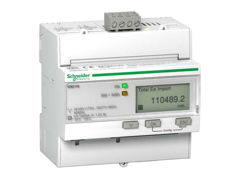 Schneider Electric IEM3155 multimetar - 63 A - Modbus - 1 digitalni I - 1 digitalni O -višetarifni;A9MEM3155