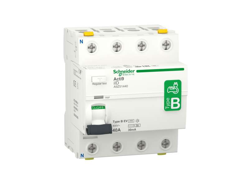 Schneider Electric IID - diferencijalni zaštitni prekidač - 4P - 40A - 30mA - B EV tip; A9Z51440