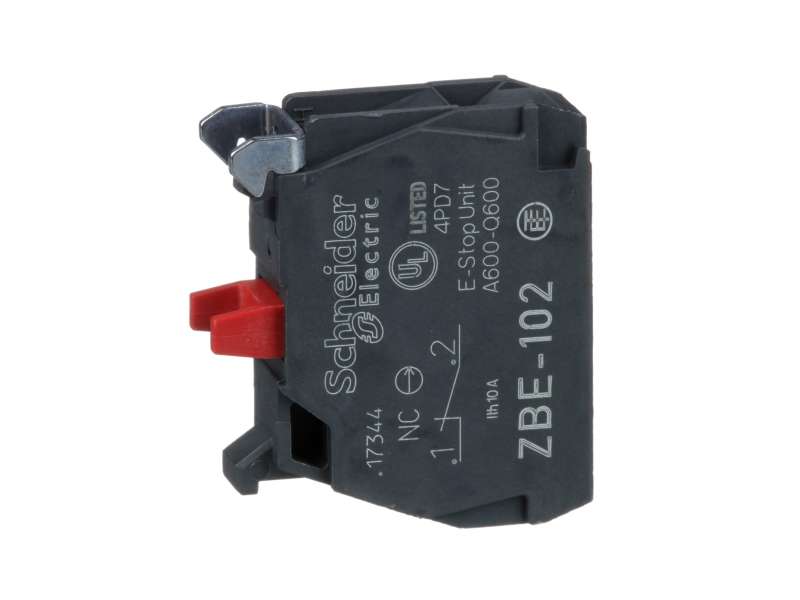 Schneider Electric Jednostruki kontaktni blok za glavu Ø22 1NC legura srebra vijčani priključak;ZBE102