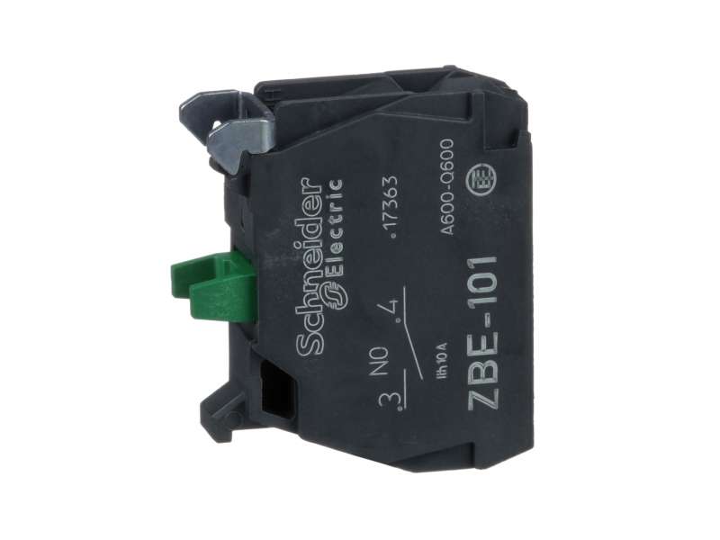 Schneider Electric Jednostruki kontaktni blok za glavu Ø22 1NO legura srebra vijčani priključak;ZBE101