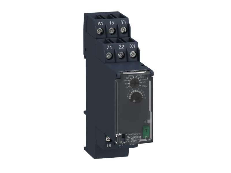 Schneider Electric Kašnjenje po uključenju - vremenski relej - 0.05s…300h - 24…240V AC/DC - 1C/O;RE22R1MAMR