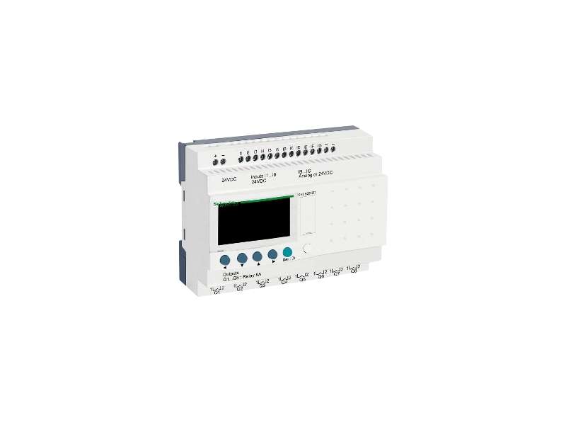 Schneider Electric Kompaktni progr. kontroler Zelio Logic - 20 I O - 24 V DC - bez časovn.-displej; SR2A201BD