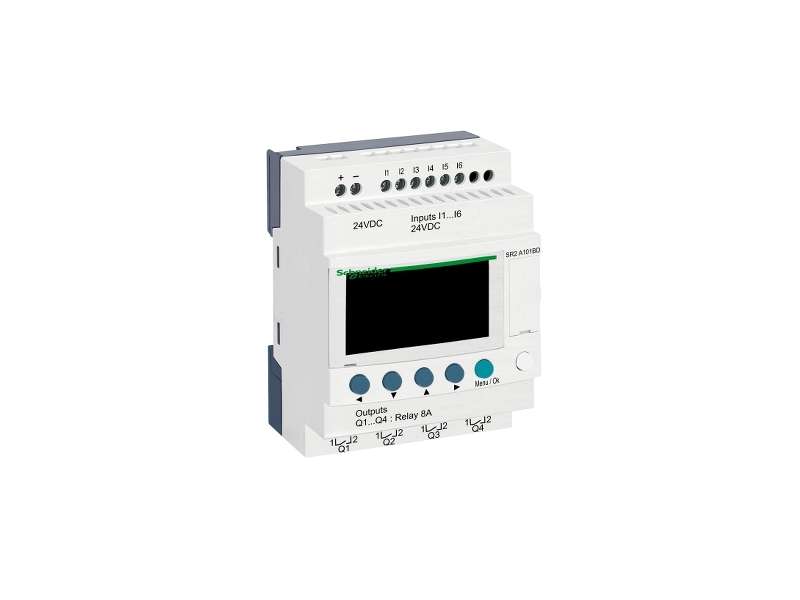Schneider Electric Kompaktni programabilni kontroler Zelio Logic-12 IO - 24 V DC -časovnik-displej; SR2B121BD