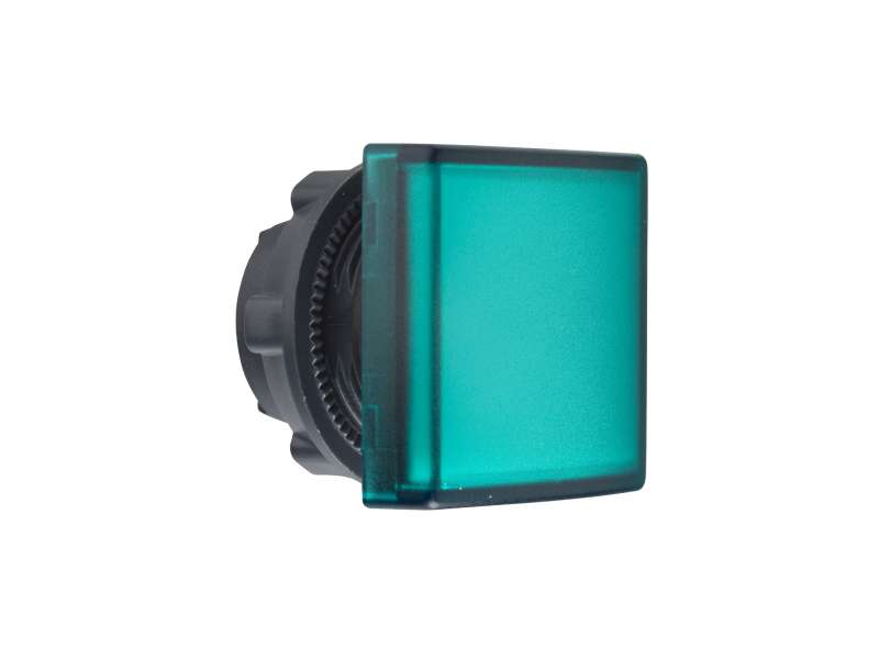 Schneider Electric Kvadratna zelena glava signalne lampice Ø22 ravna sočiva za integrisan LED;ZB5CV033