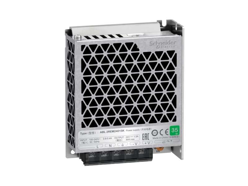 Schneider Electric Monofazno napajanje, ulaz 100-240 V, izlaz 24 VDC, nazivne snage 36W, struje 1.5 A ; ABL2REM24015K