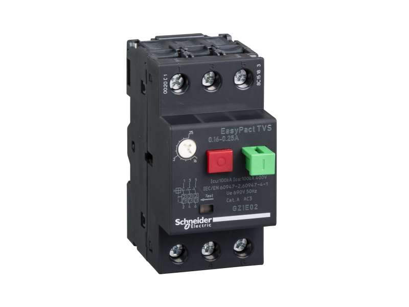 Schneider Electric Motorni prekidač GZ1 - 3P 3d - 0.16..0.25A - termomagnetna zaštitna jedinica; GZ1E02