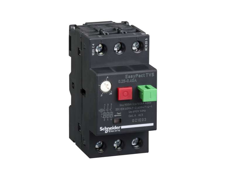 Schneider Electric Motorni prekidač GZ1 - 3P 3d - 0.25..0.40A - termomagnetna zaštitna jedinica; GZ1E03