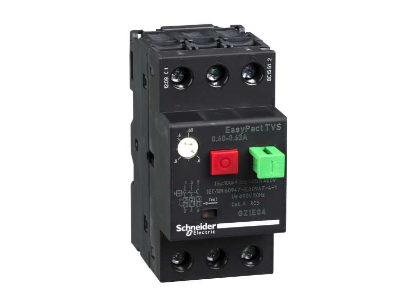 Schneider Electric Motorni prekidač GZ1 - 3P 3d - 0.40..0.63A - termomagnetna zaštitna jedinica; GZ1E04
