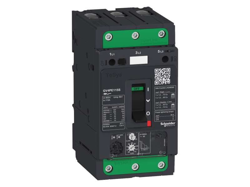 Schneider Electric Motorni prekidač, TeSys GV4, 3P, 115A, Icu 25kA, termički magnetni, Everlink terminali; GV4PE115B