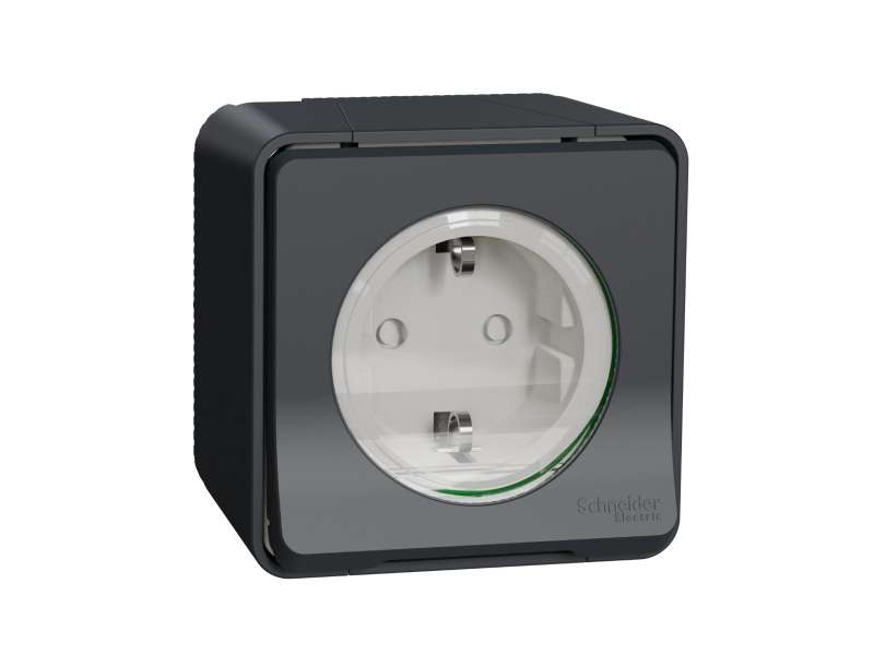 Schneider Electric Mureva Styl - utičnica - 16A - 2P + E - poklopac - siva;MUR36034