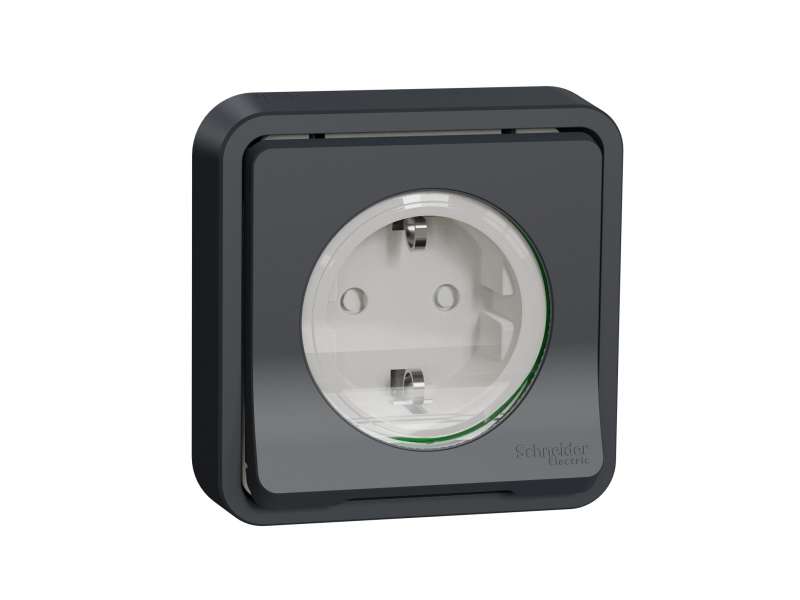 Schneider Electric Mureva Styl - utičnica - 16A - 2P + E - poklopac - siva;MUR36132